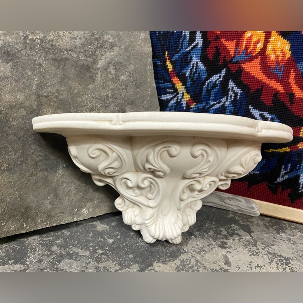 Hand Cast Plaster Filigree Floating Shelf - Picture 11 of 11